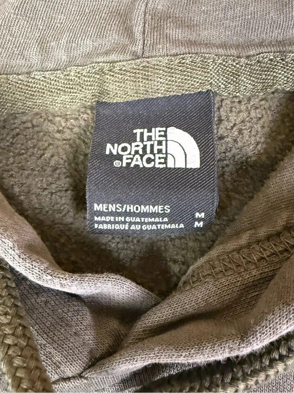 The North Face Faded Olive Green Hoodie Sweatshirt Logo Pullover Men's M